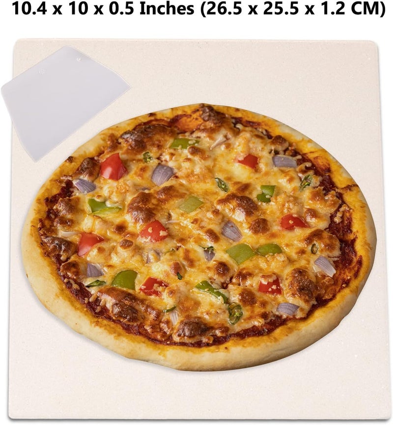 waykea 10”x10.4”x0.5” Pizza Stone for Toaster Oven | Rectangular Cordierite Grilling Stone Bread Baking Stone for Grill, Oven - Image 2